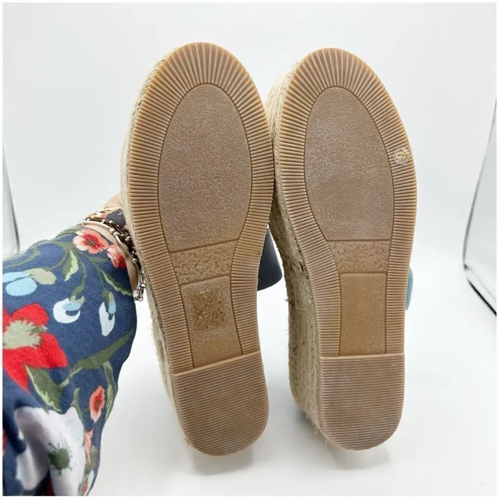 Jeffrey‎ Campbell Light Blue Suede Espadrille Platform Wedge Sandal Size 9